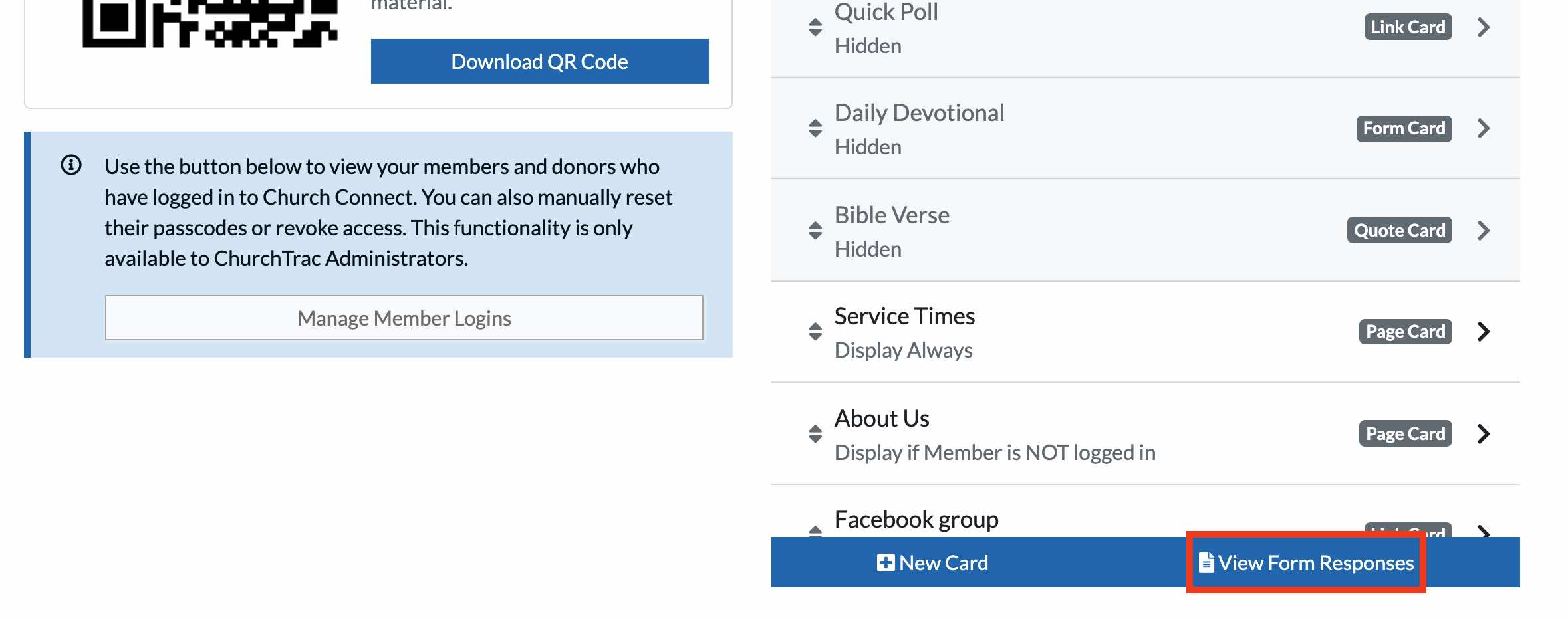 Connect Card Responses