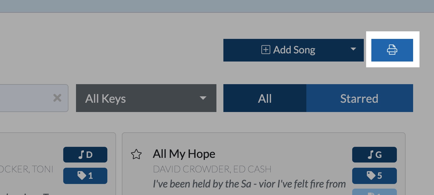 Songs Report CCLI Report