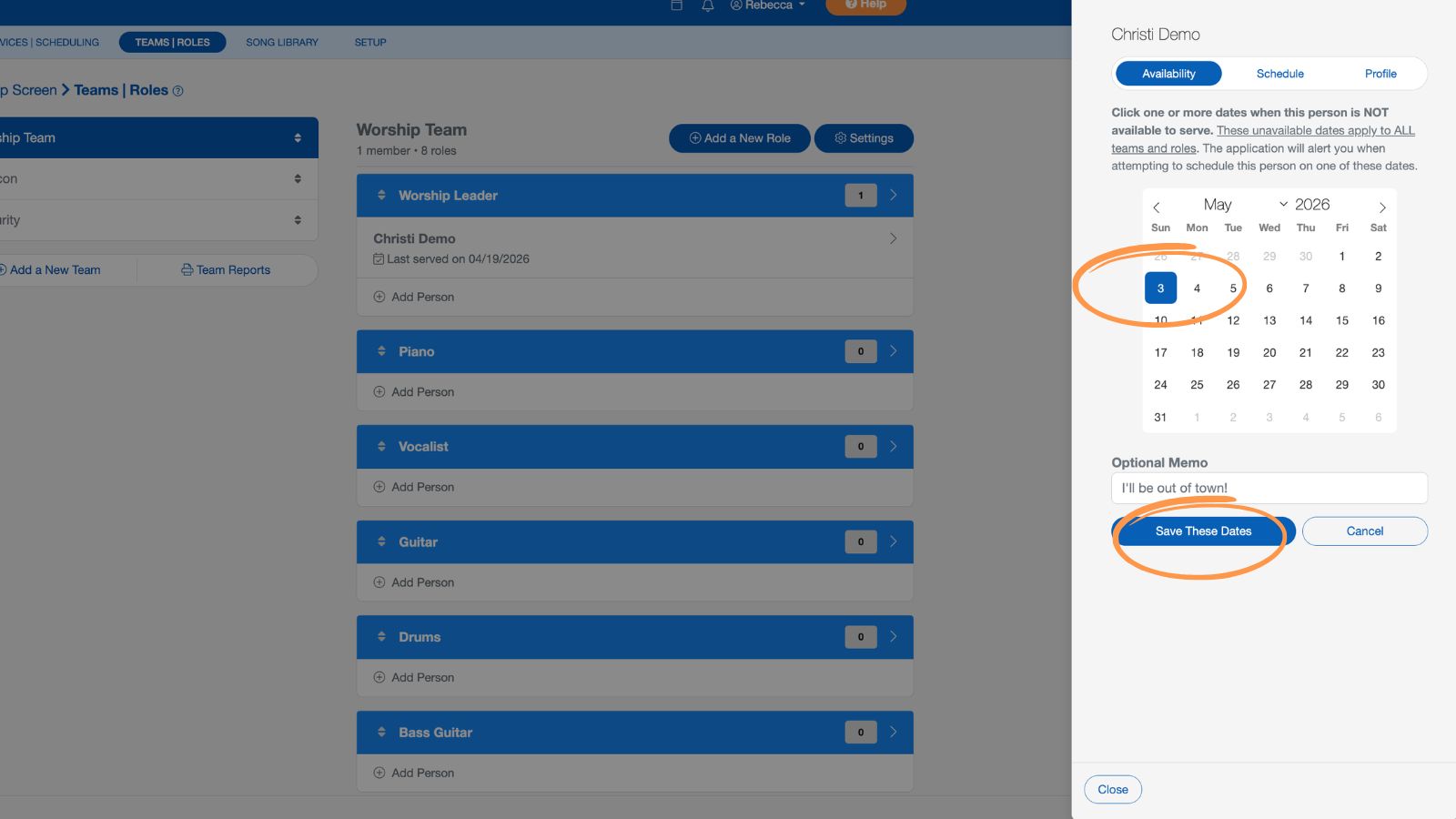 Support Worship and Scheduling Managing Team Members 4