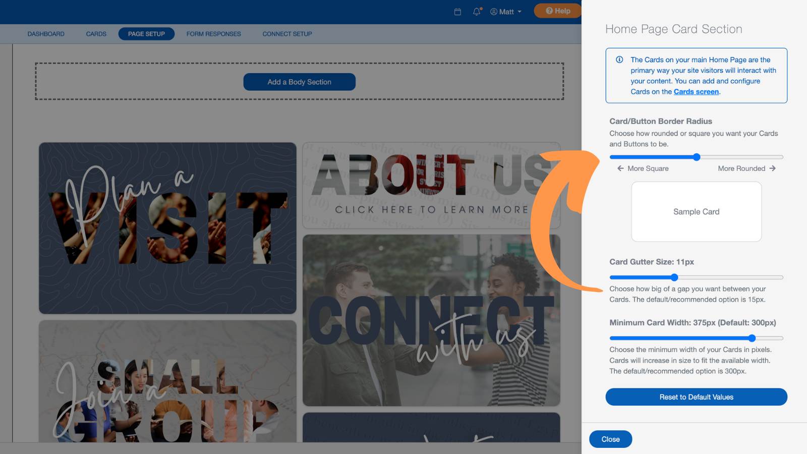 Church Connect Page Setup 12