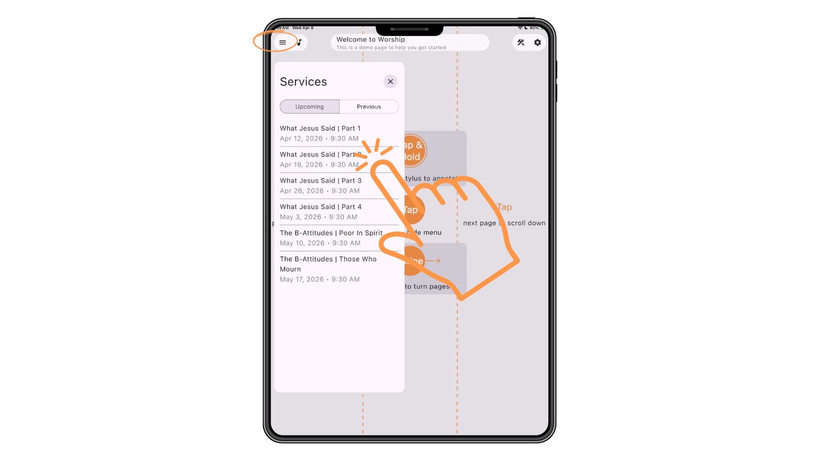 Support Worship Scheduling App Services