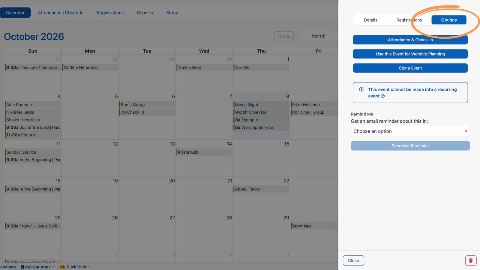 Creating a Calendar Event 4