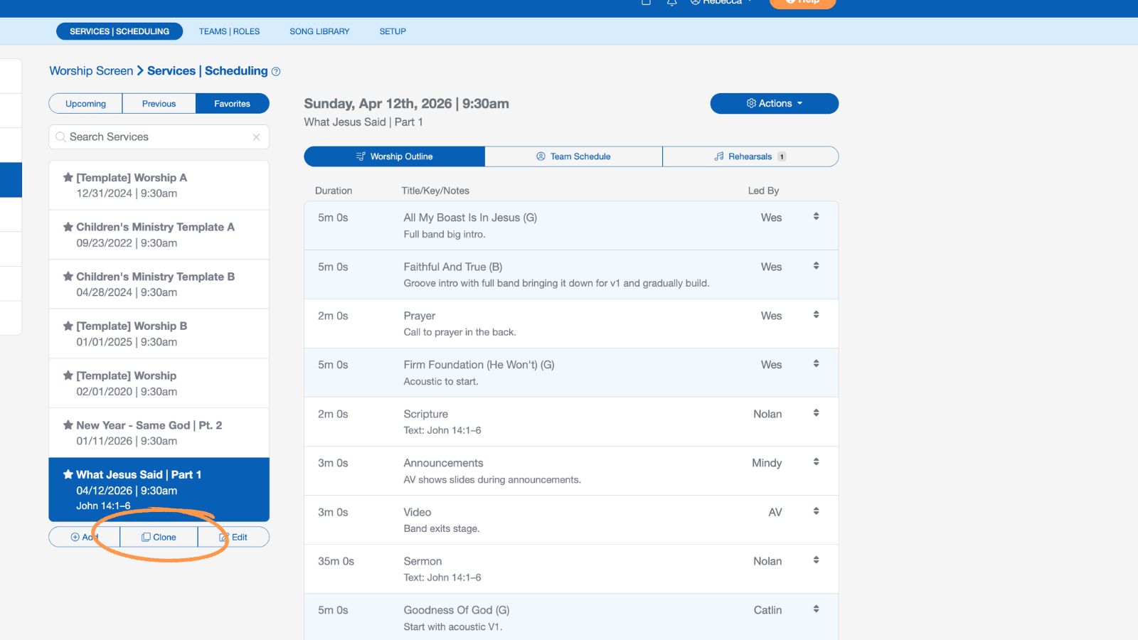 Support Worship Scheduling Favorite Services 3