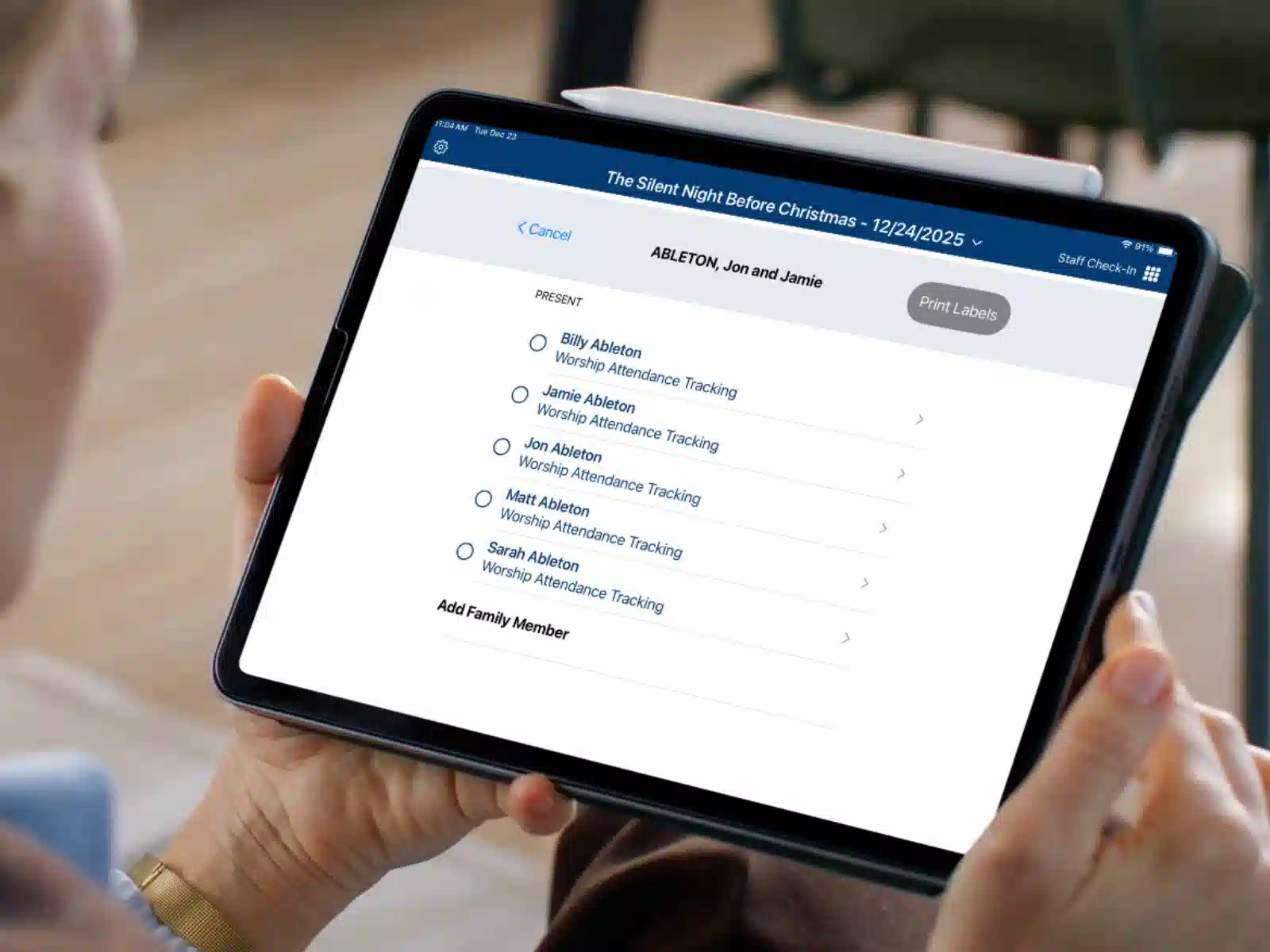 ChurchTrac Check-In App