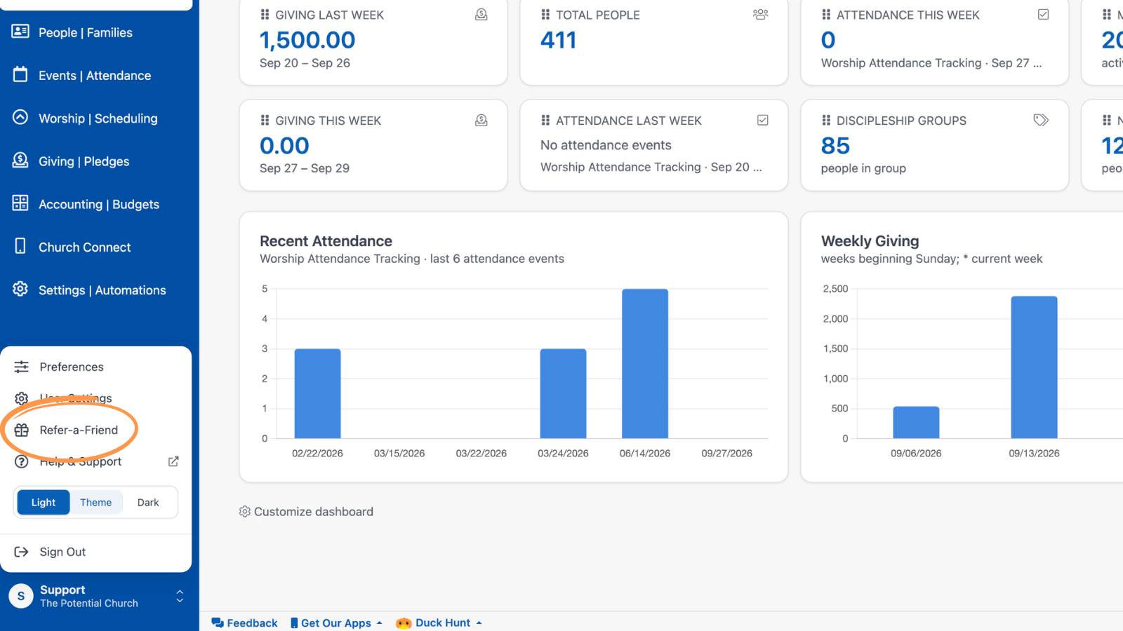 Getting Started With Churchtrac Refer a Friend