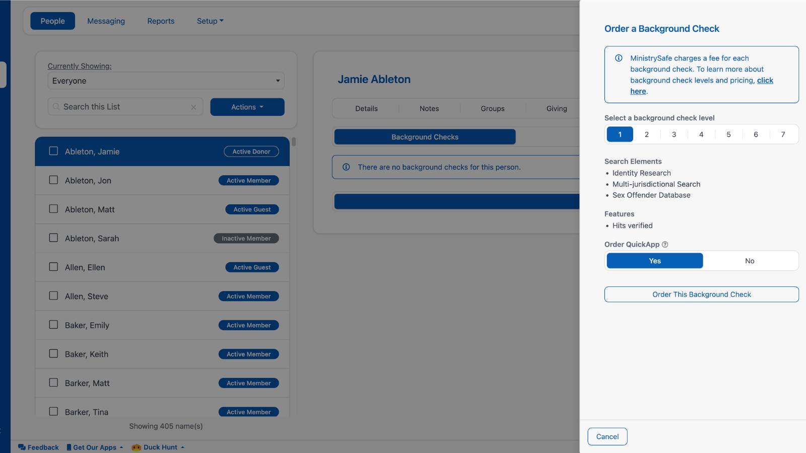 Settings Admin Settings Background Check Manage 2