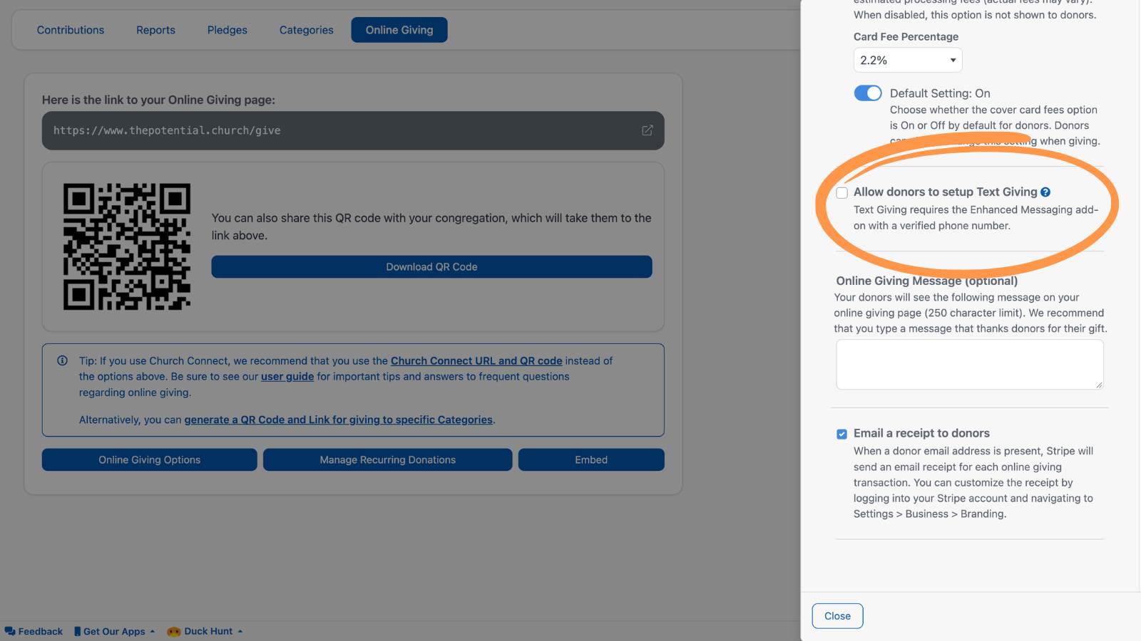 Giving Setting up Online Giving 10