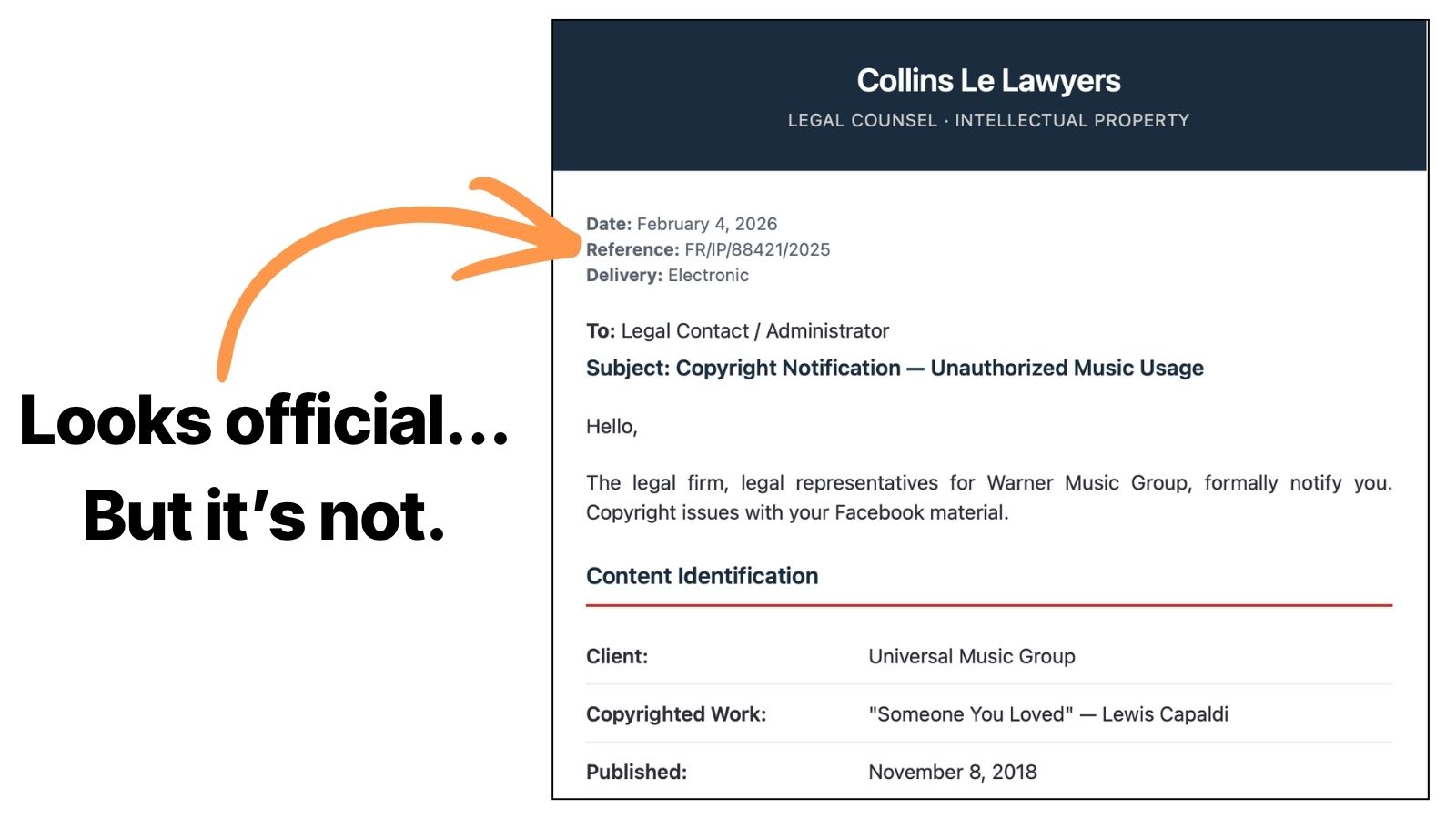 Scam legal email