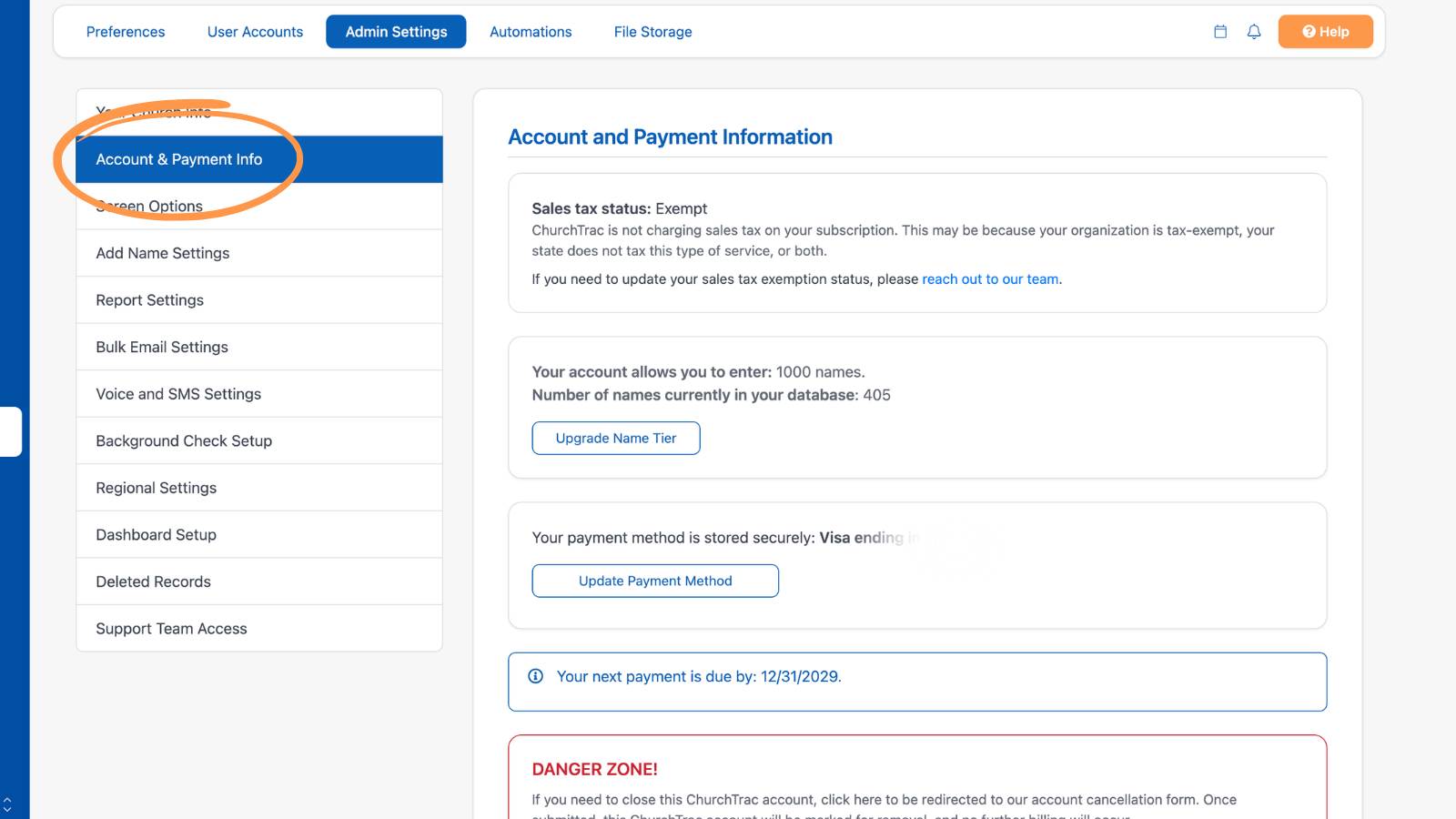 Settings Getting Started With Settings Payment