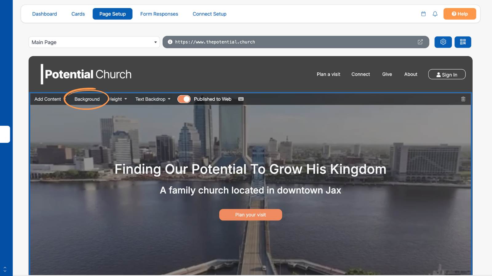 How to Build a Church Website Hero Background