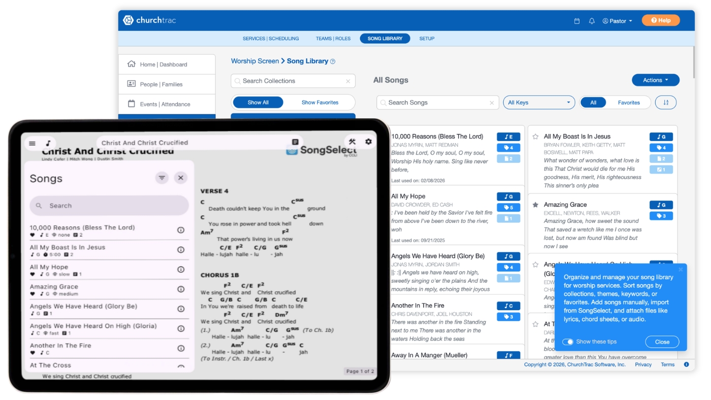 Song Library - Worship and Scheduling