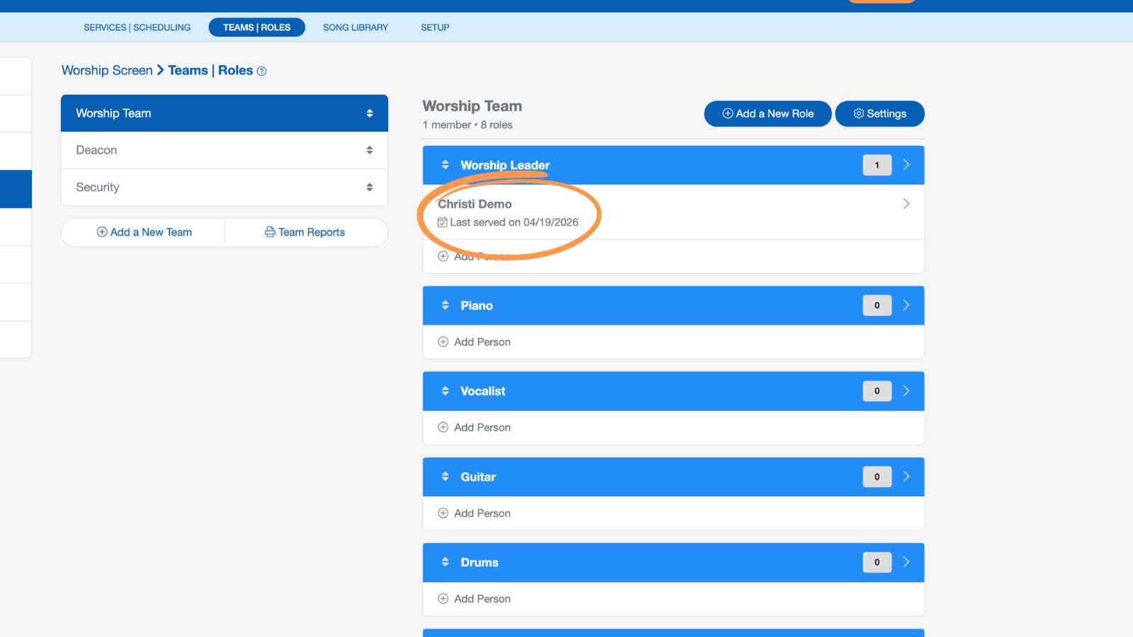Support Worship and Scheduling Managing Team Members