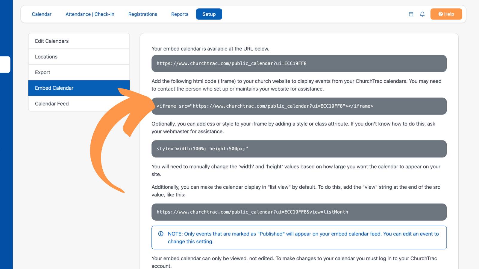 Getting Started With Events Calendar Iframe