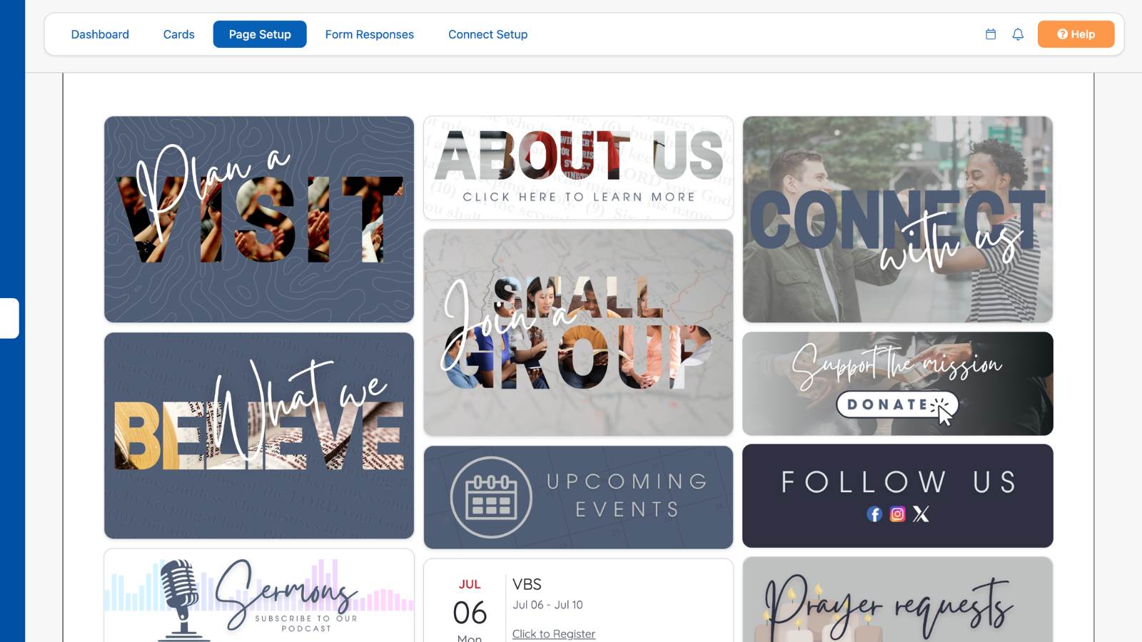 How to Build a Church Website Edit This Site Cards