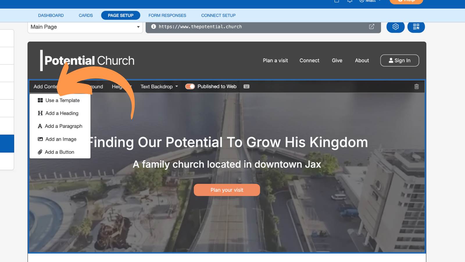 Church Connect Page Setup 5