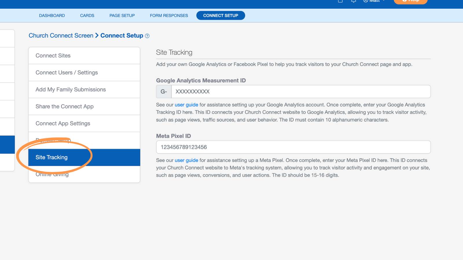 Church Connect Using Google Analytics