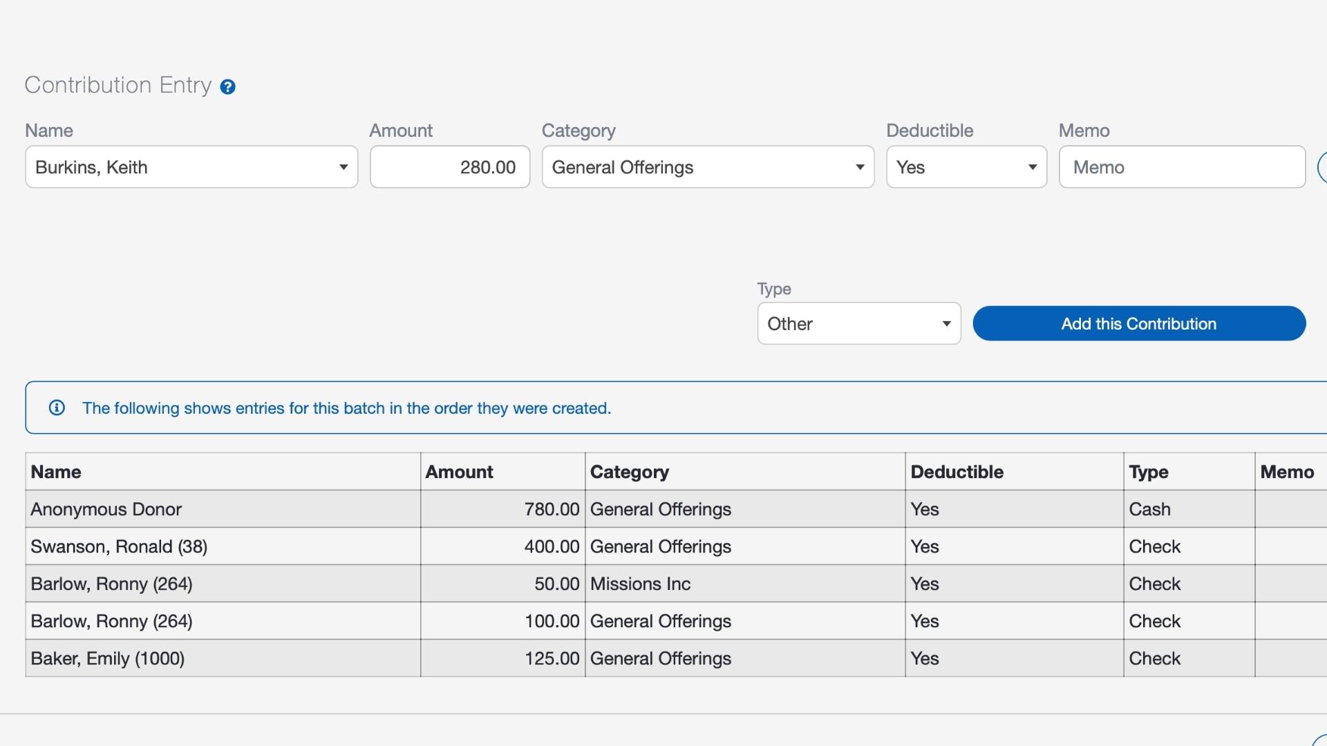 Donation Tracking
