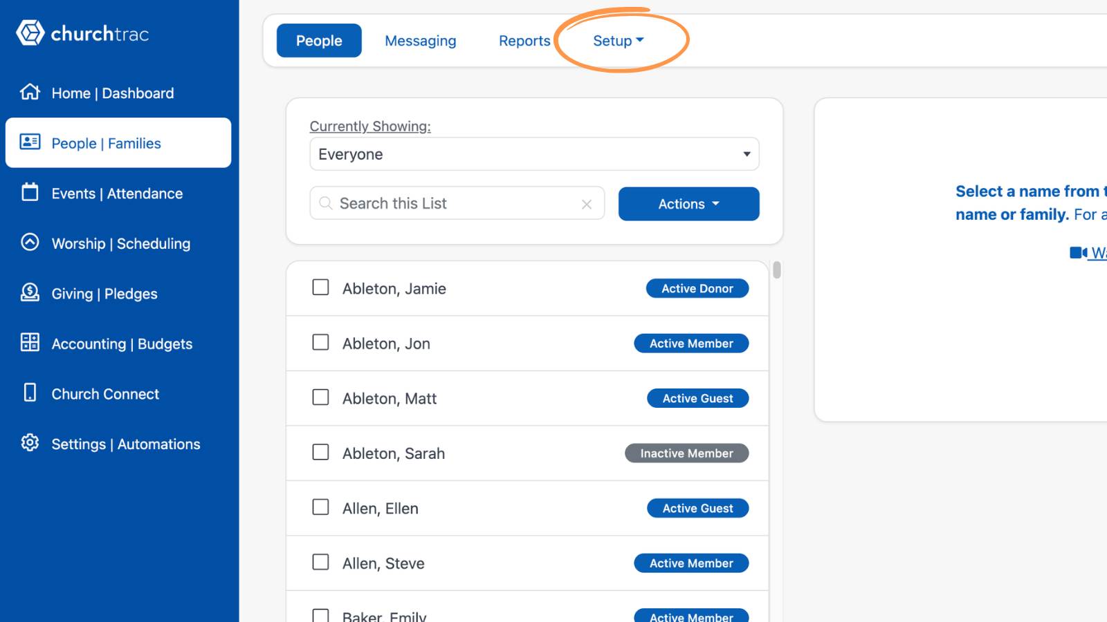Getting Started With People Navigating Setup