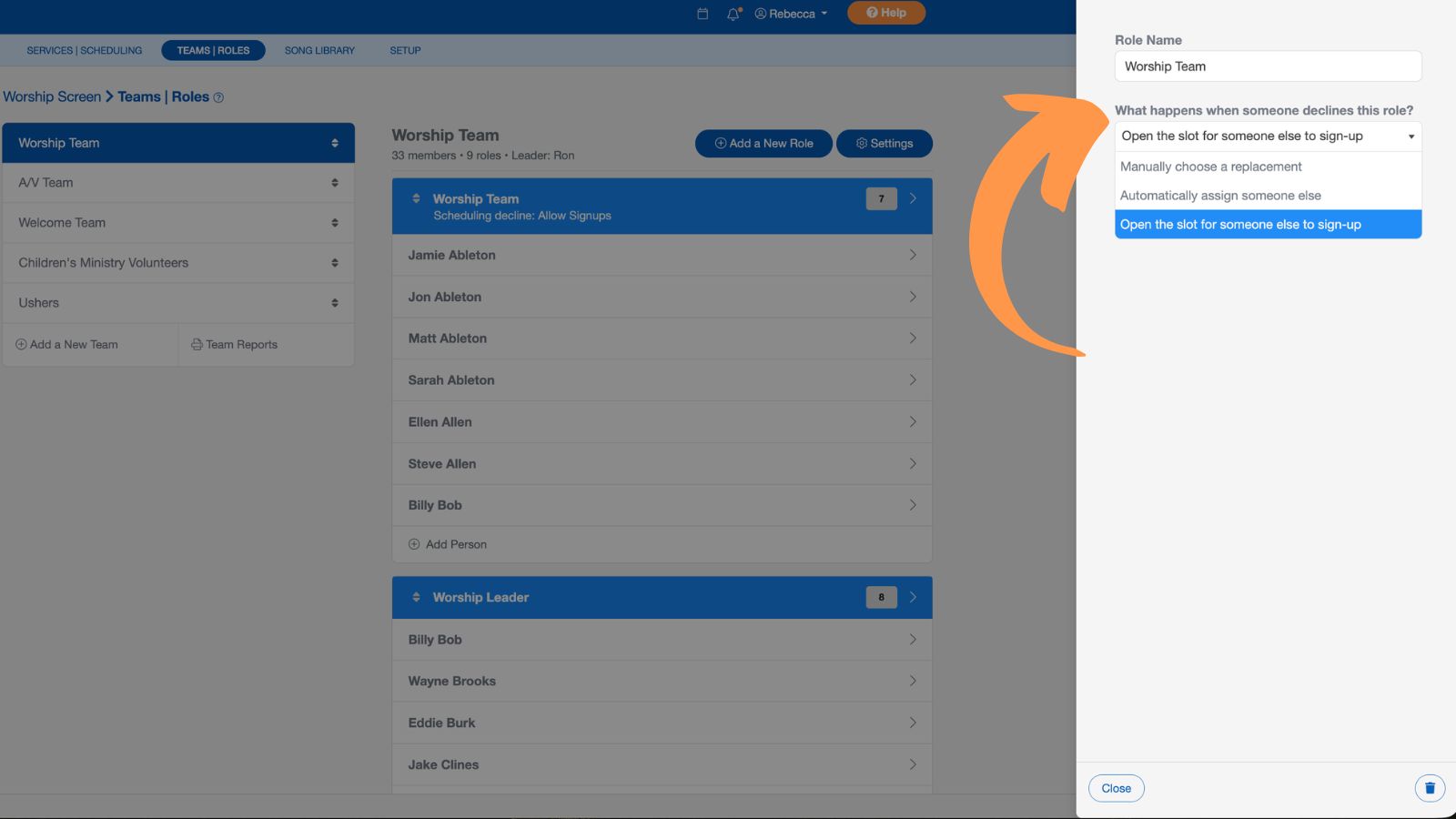 Support Worship Scheduling Teams and Roles Add New Person 5