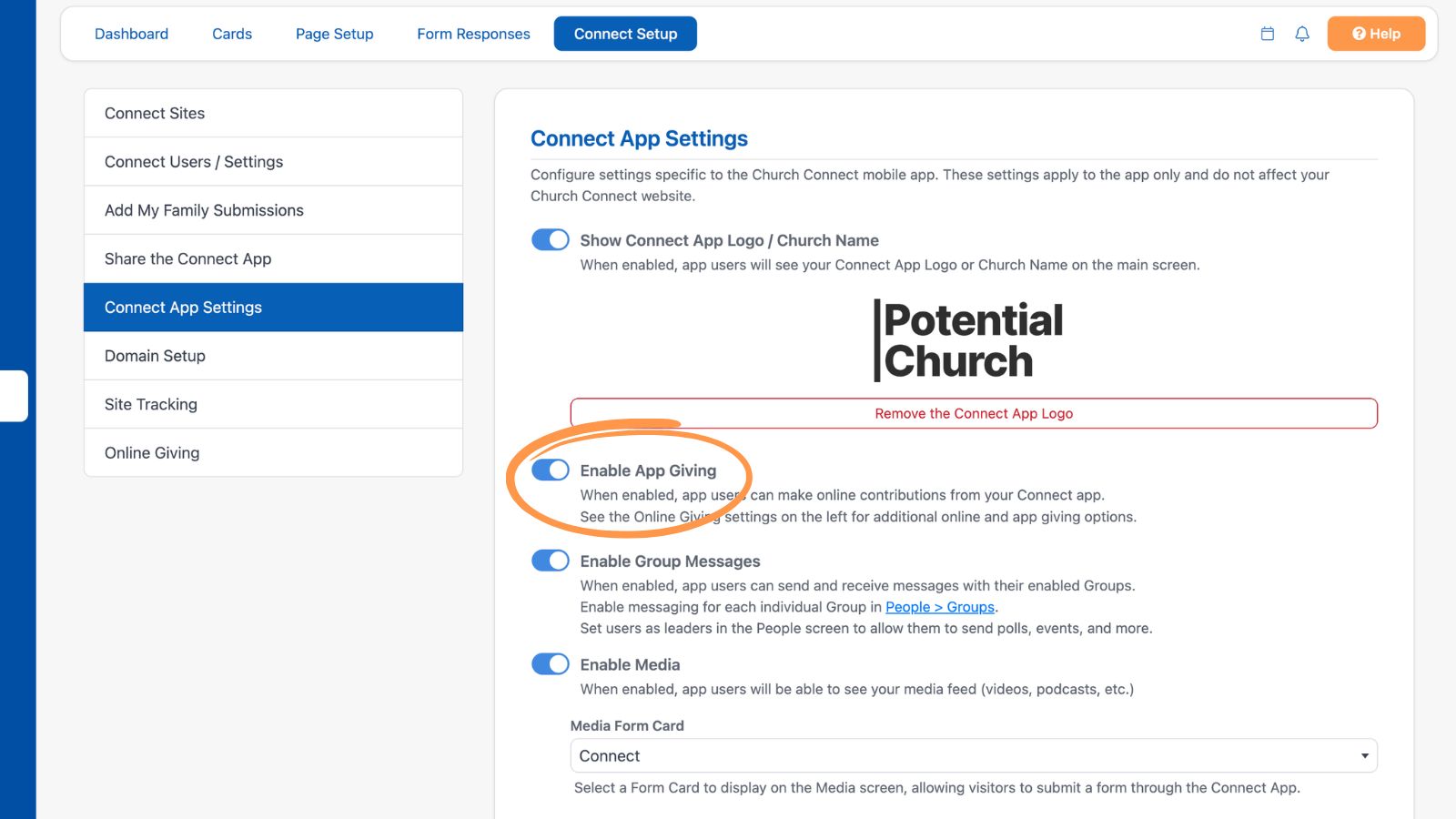 Church Connect How to Build a Church App Enable App Giving