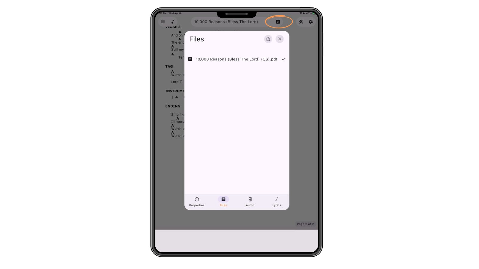Support Worship Scheduling App Files