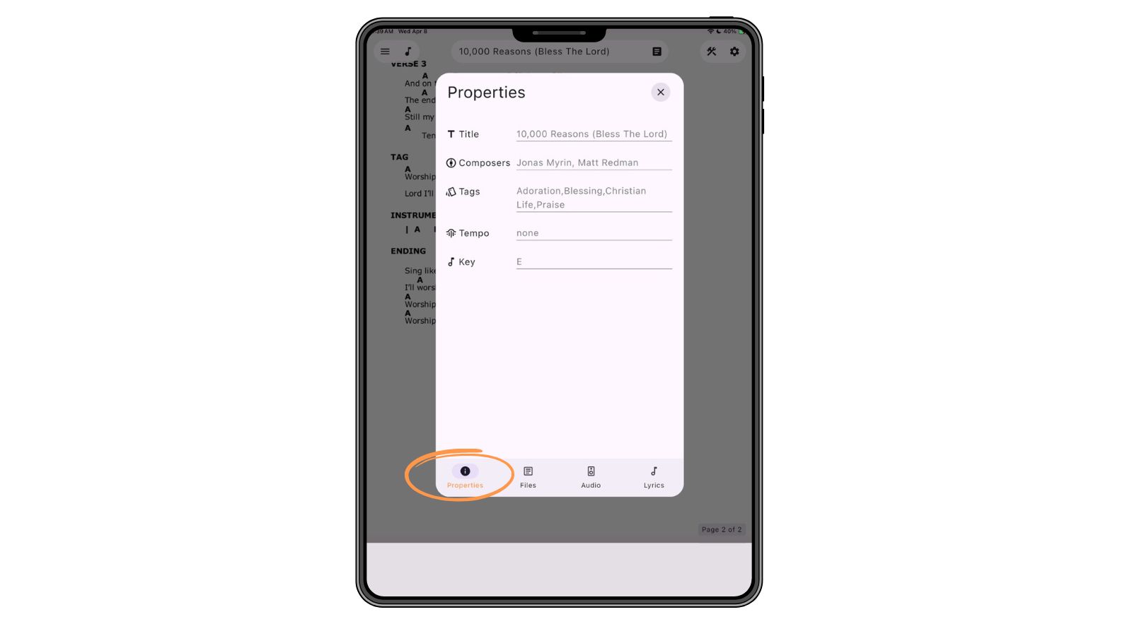 Support Worship Scheduling App Songs 3