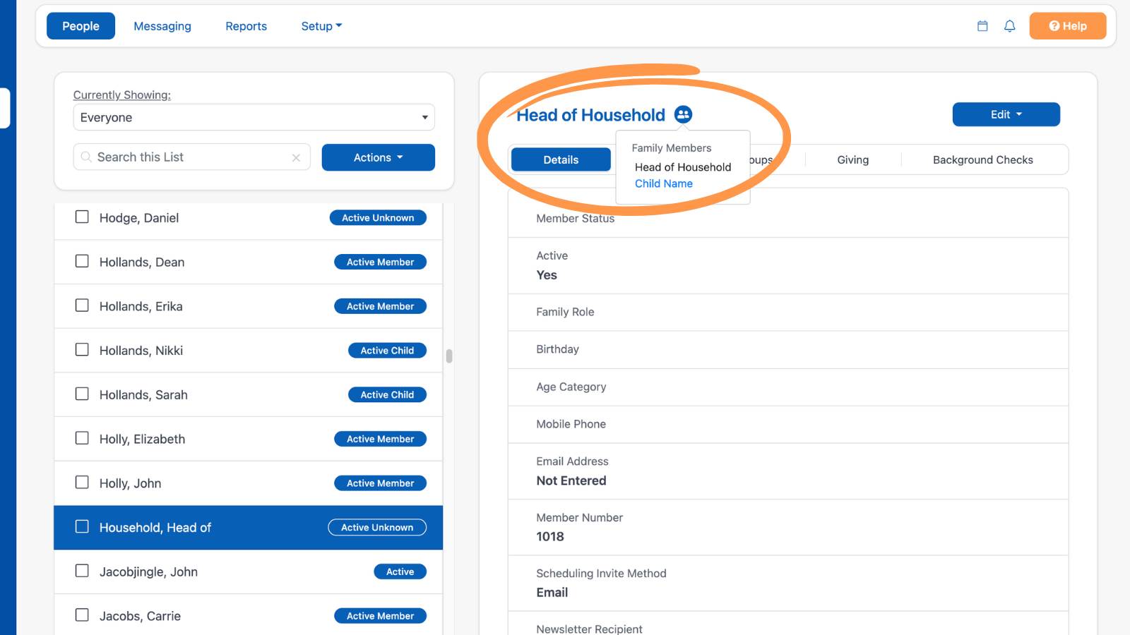 Getting Started With People Add Names Menu 7