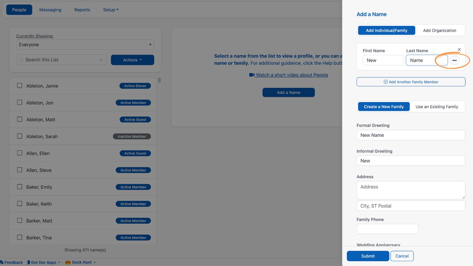 Getting Started With People Add Names Menu 2