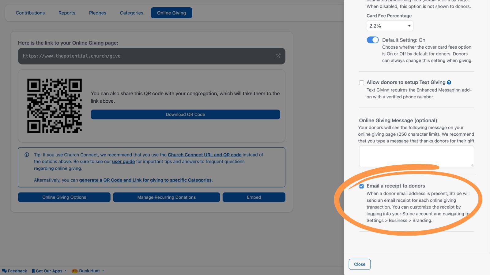 Giving Setting up Online Giving 4