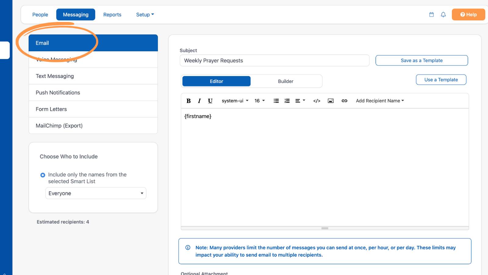 People Messaging Messaging Your Church Email
