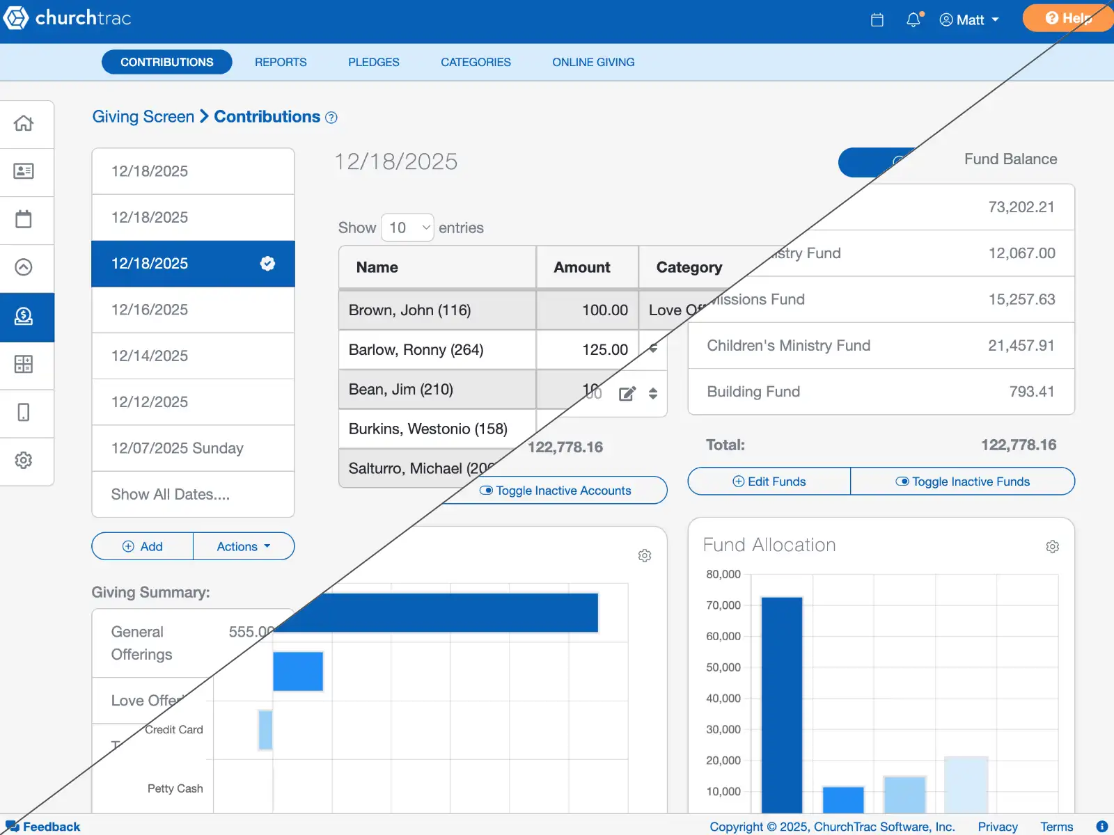 Giving Accounting Split