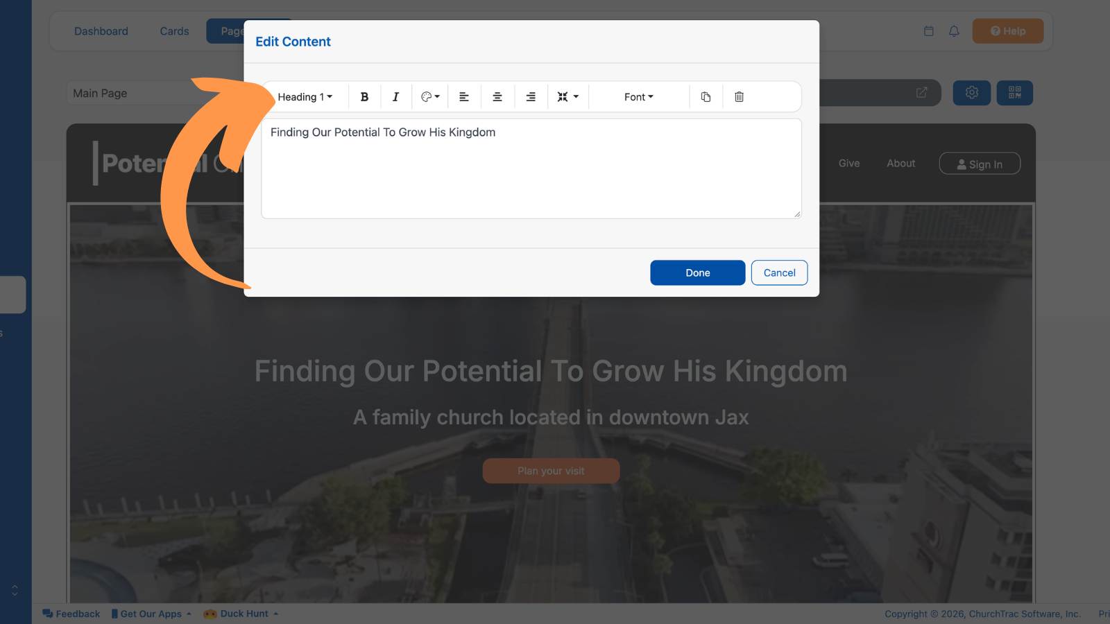 How to Build a Church Website Hero Text