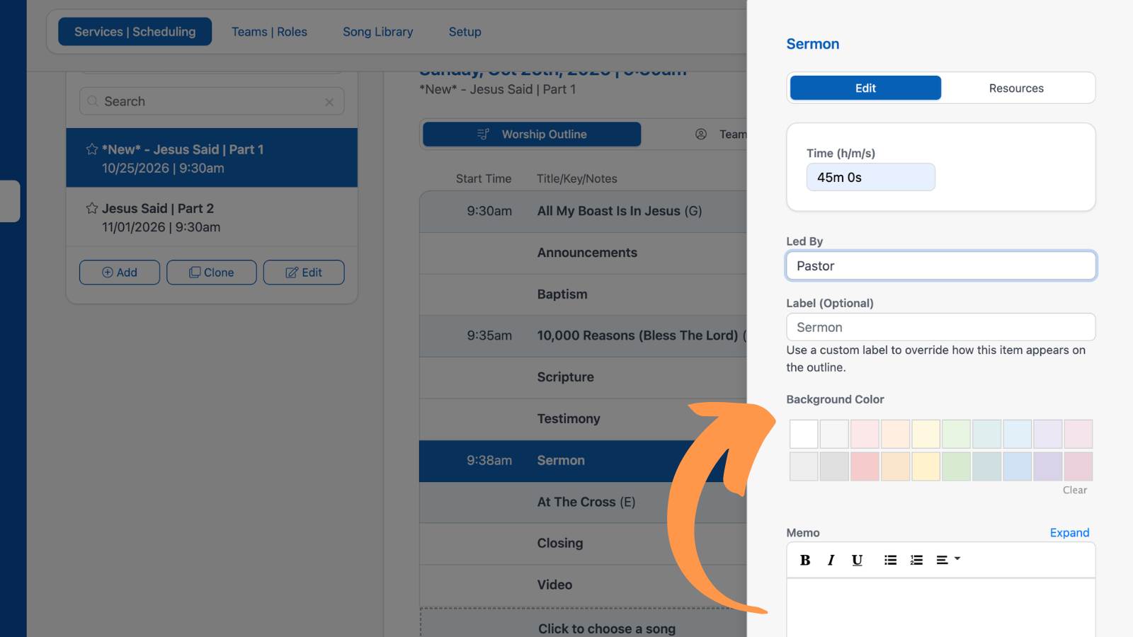 Worship Services and Scheduling Outlines 6