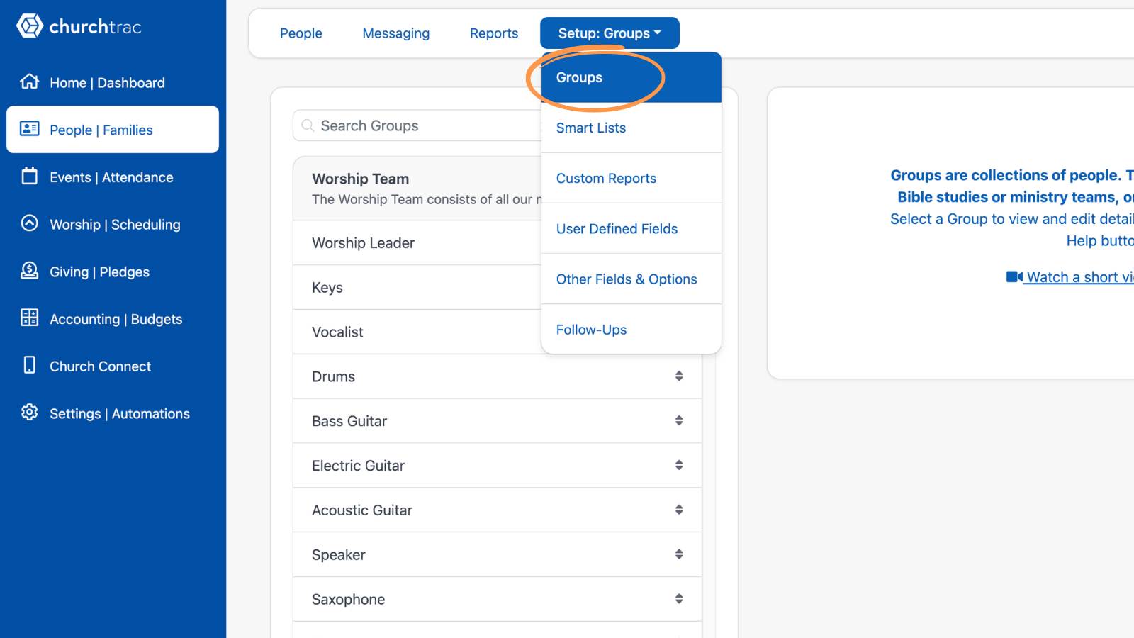 Getting Started With People Navigating Setup Groups