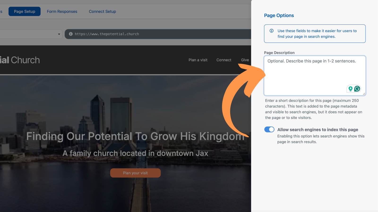 How to Build a Church Website Additional Page Tools Options 2