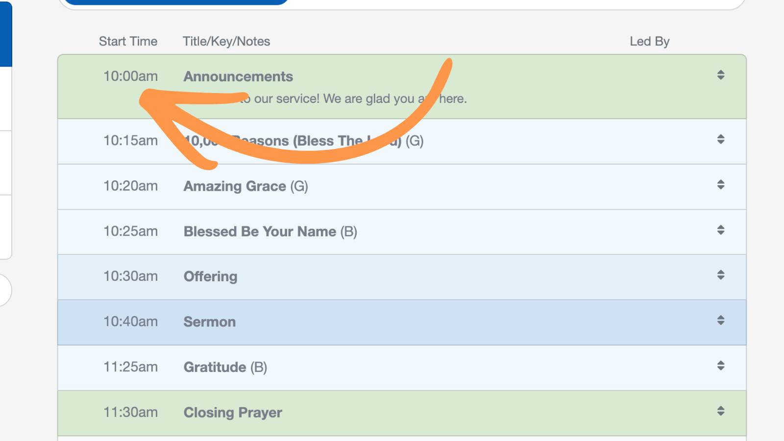 Worship and Scheduling Updates Start Times