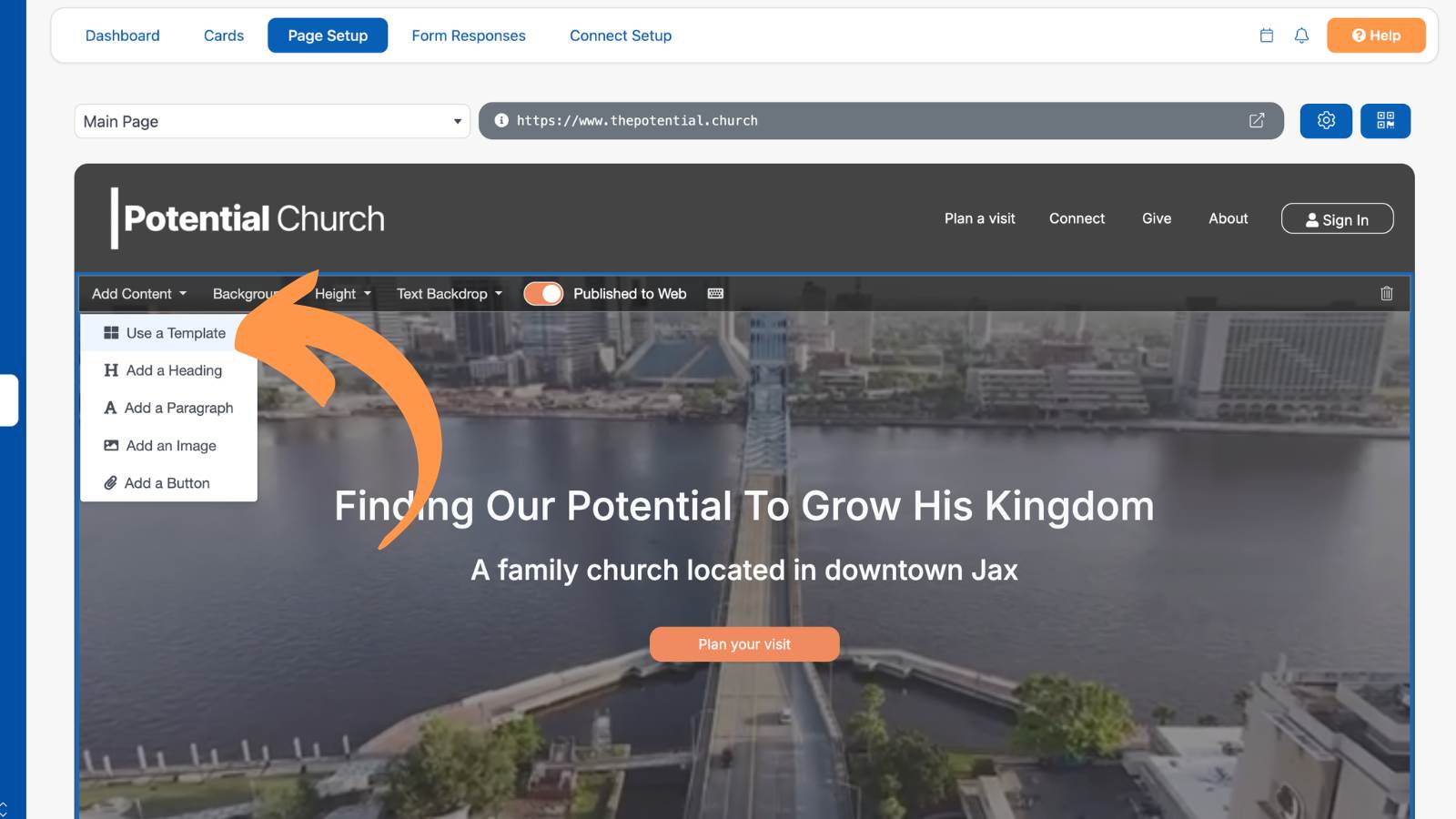 How to Build a Church Website Hero Use a Template