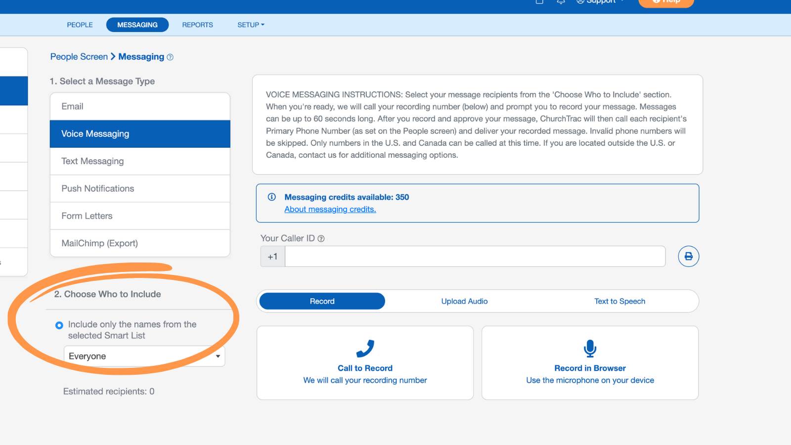 People Voice Messaging Choose Who to Include
