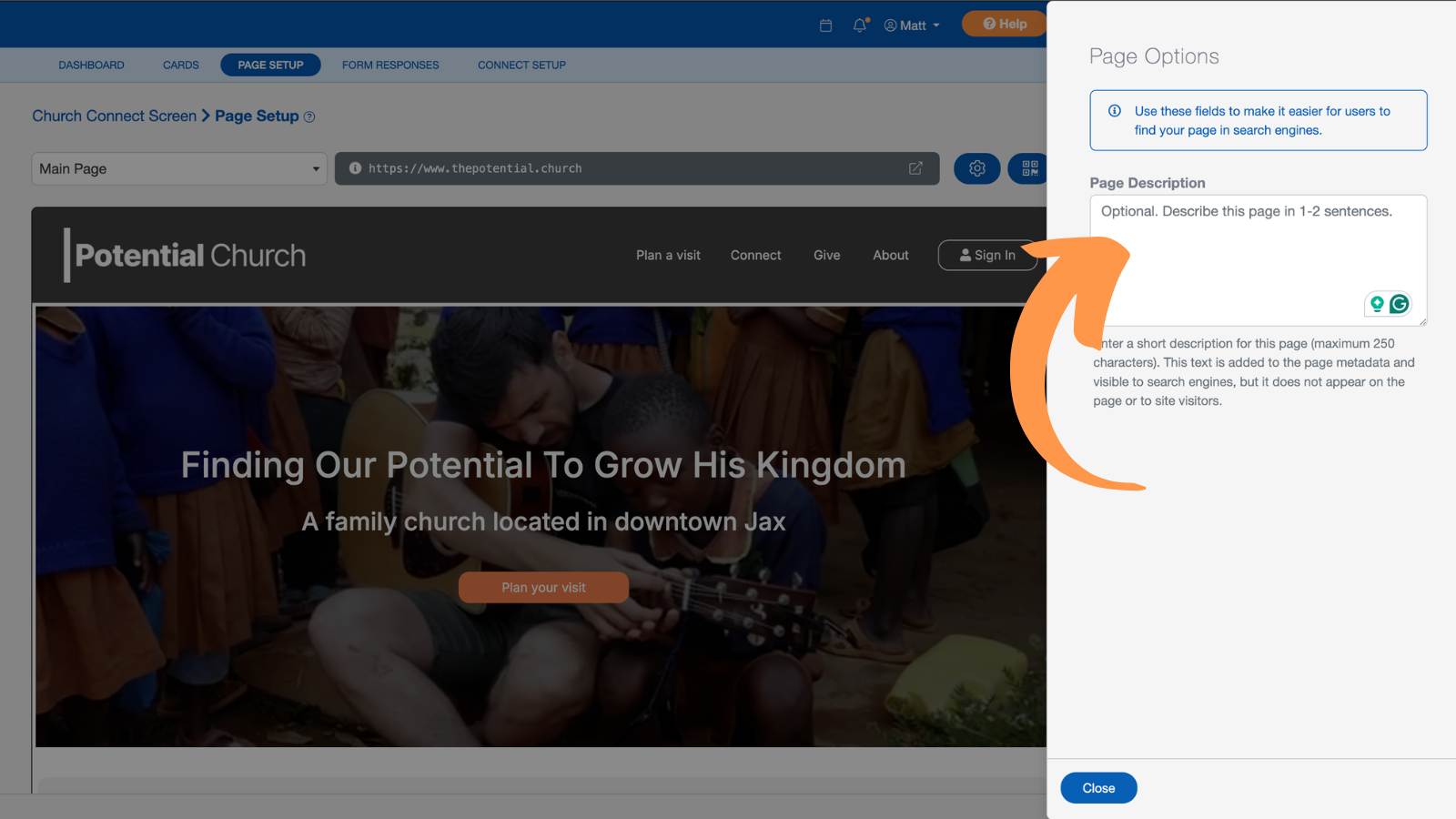 Church Connect Page Setup 22