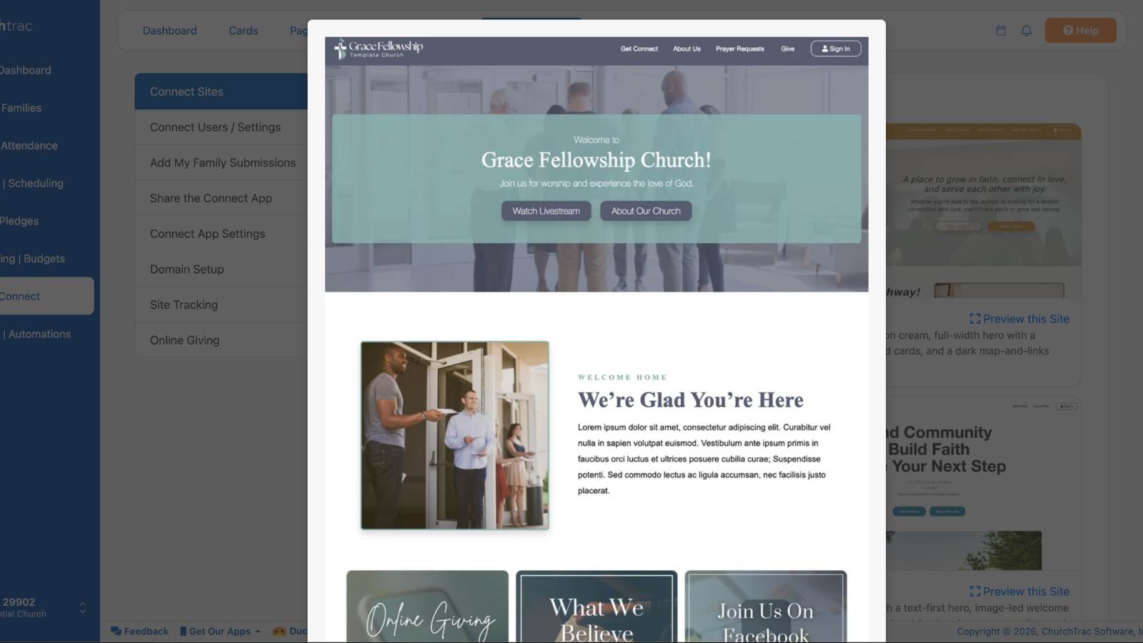 How to Build a Church Website Template Preview Screen