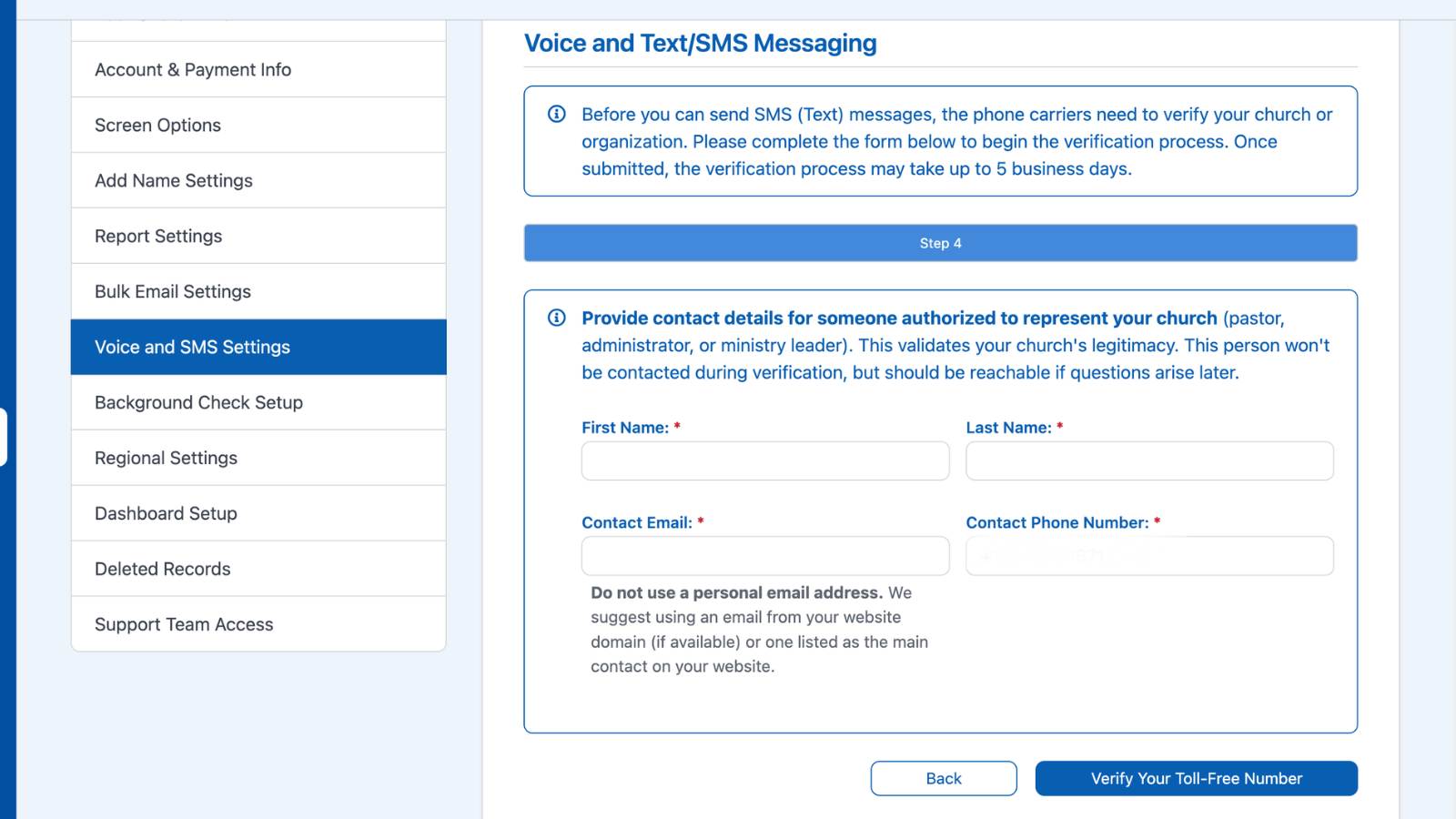 Settings Admin Settings Sms 4