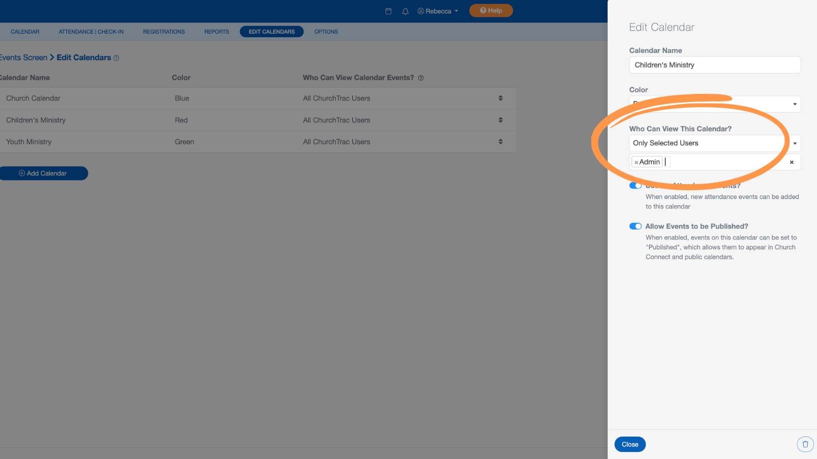 Support Events Calendar Perm