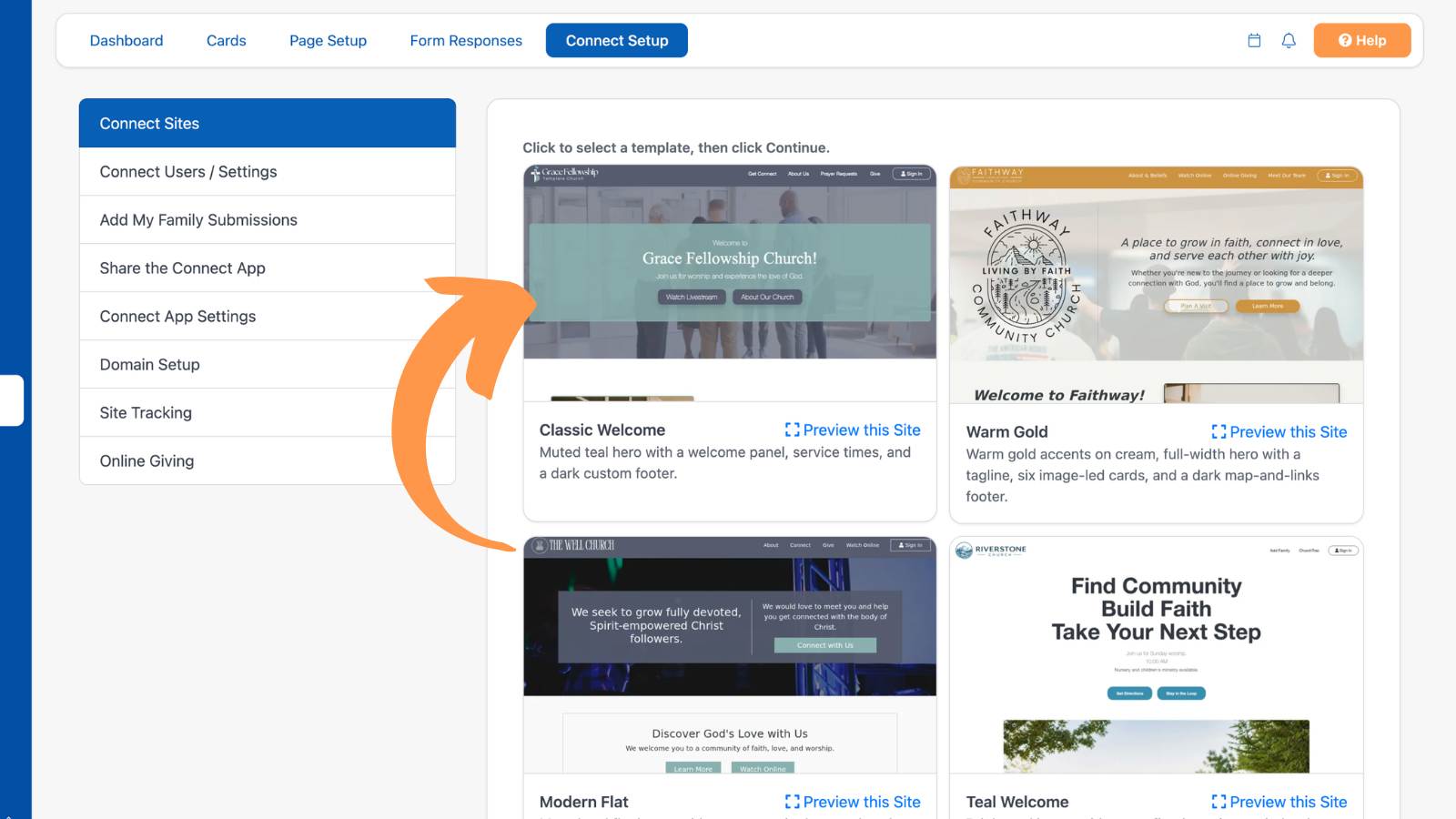How to Build a Church Website Add Template