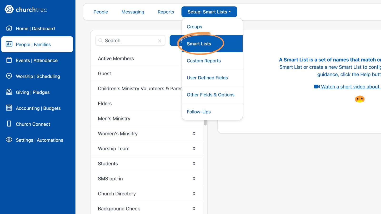 Getting Started With People Navigating Setup Smart Lists