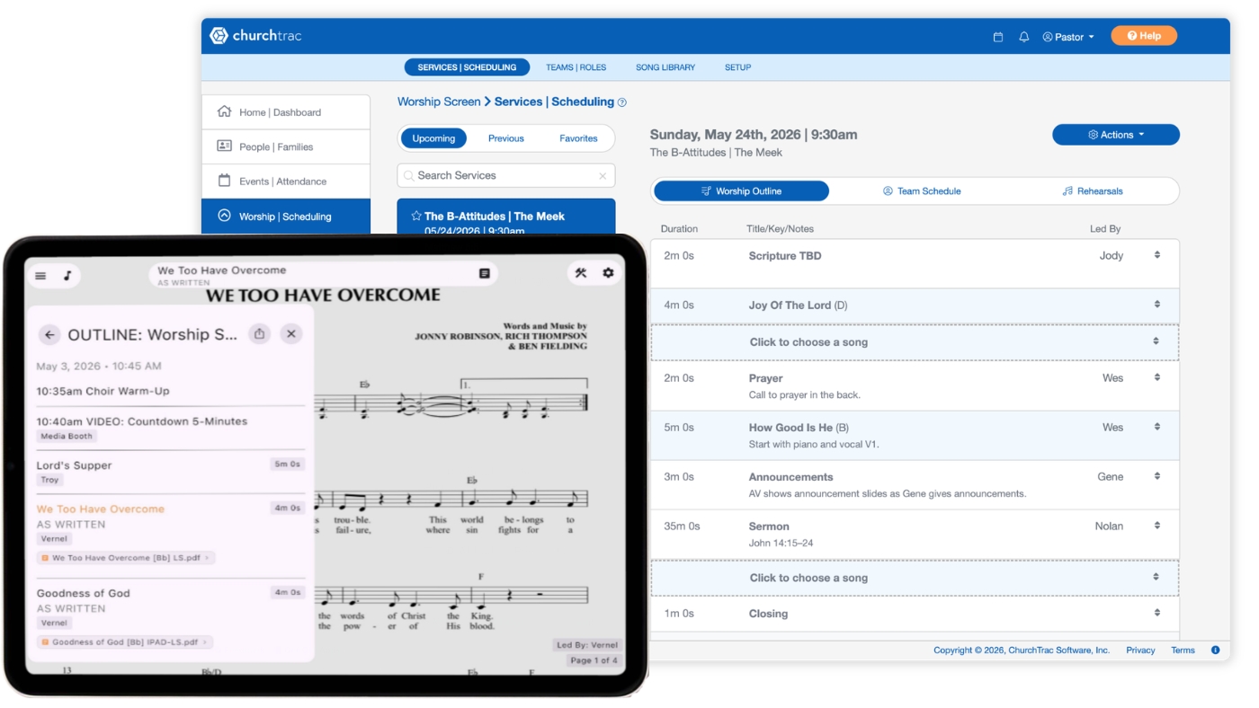 Service Planning - Worship and Scheduling