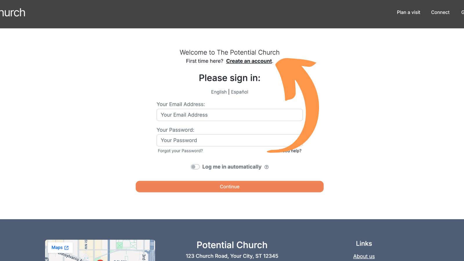 Church Connect Connect Users Sign In