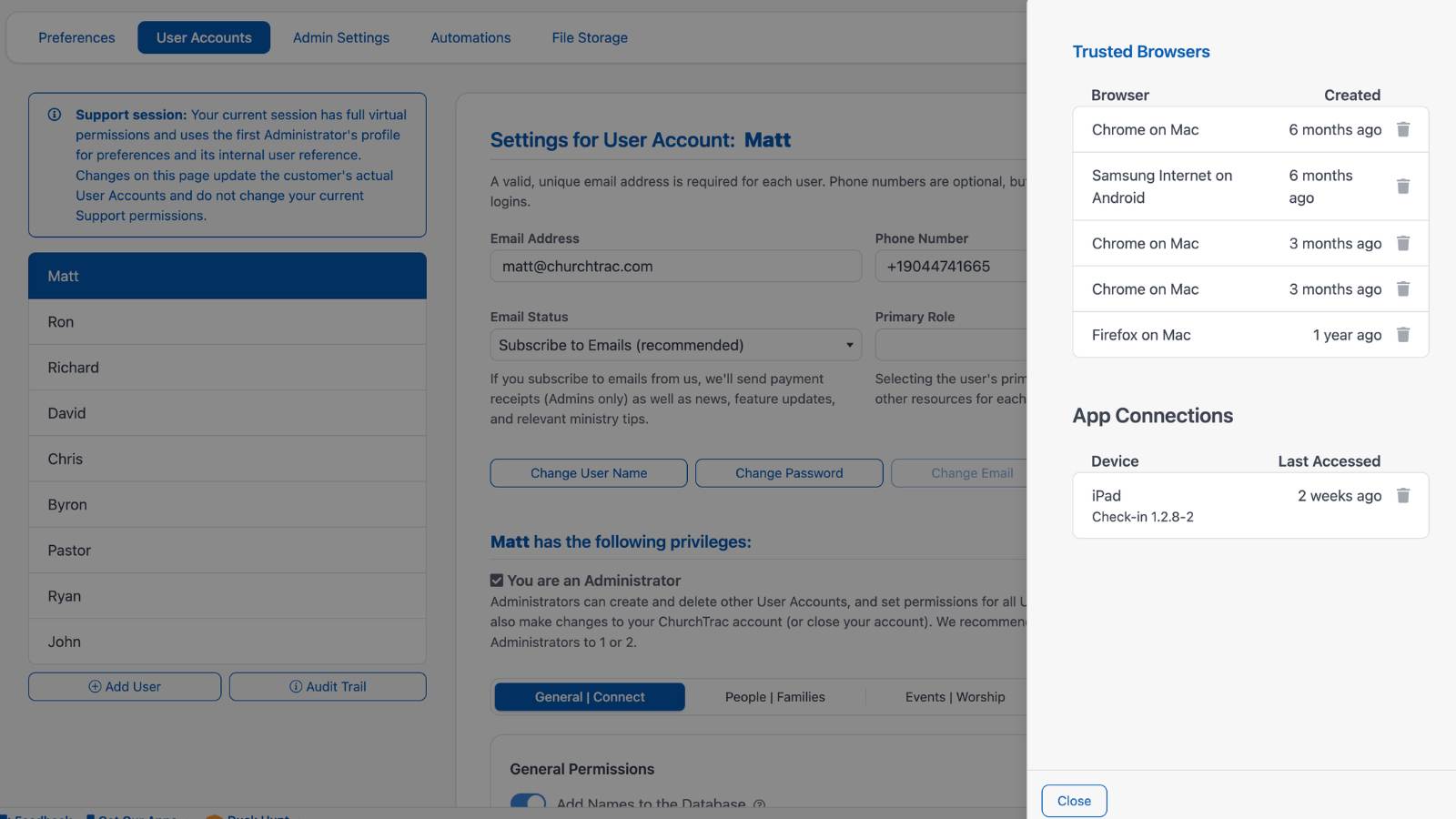 Settings User Accounts 2FA 2