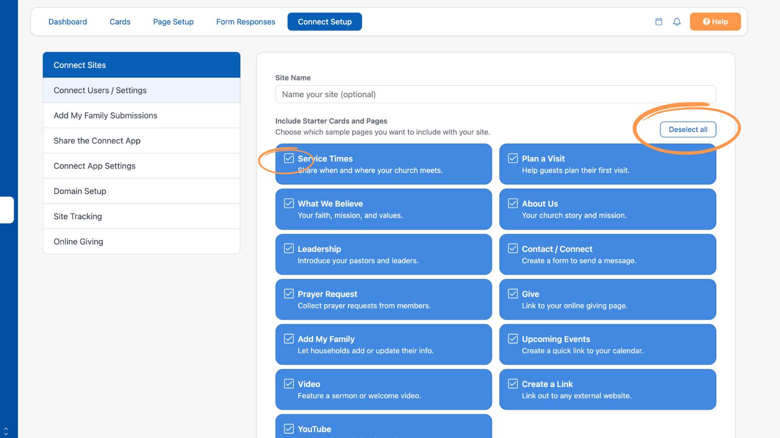 How to Build a Church Website Include Select