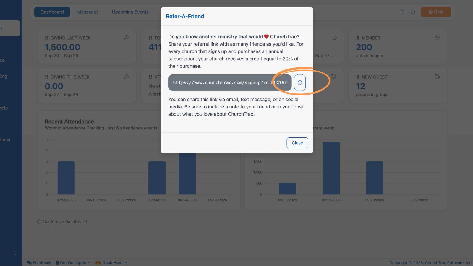 Getting Started With Churchtrac Refer a Friend 2