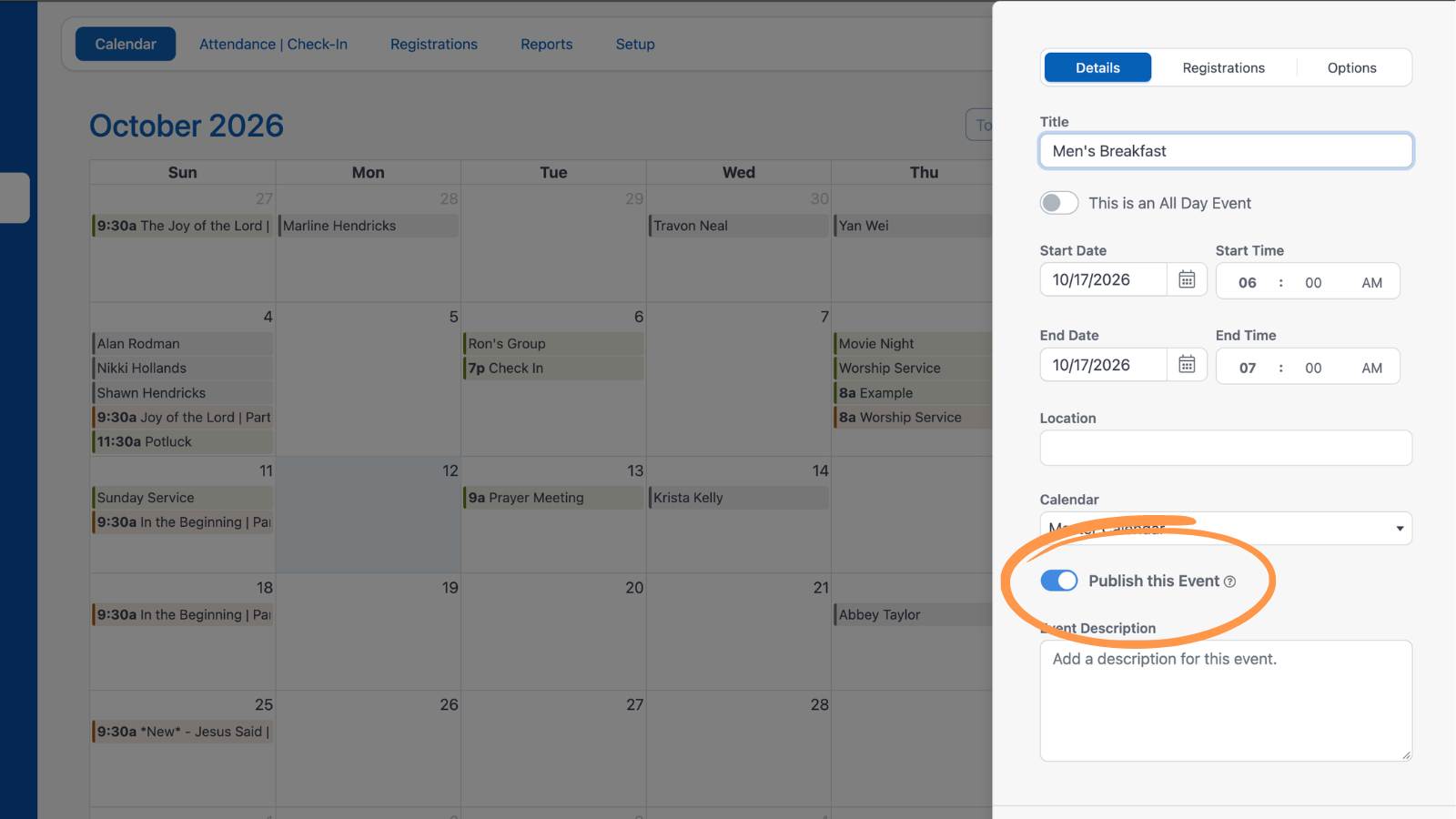 Getting Started With Events Calendar Publish Event